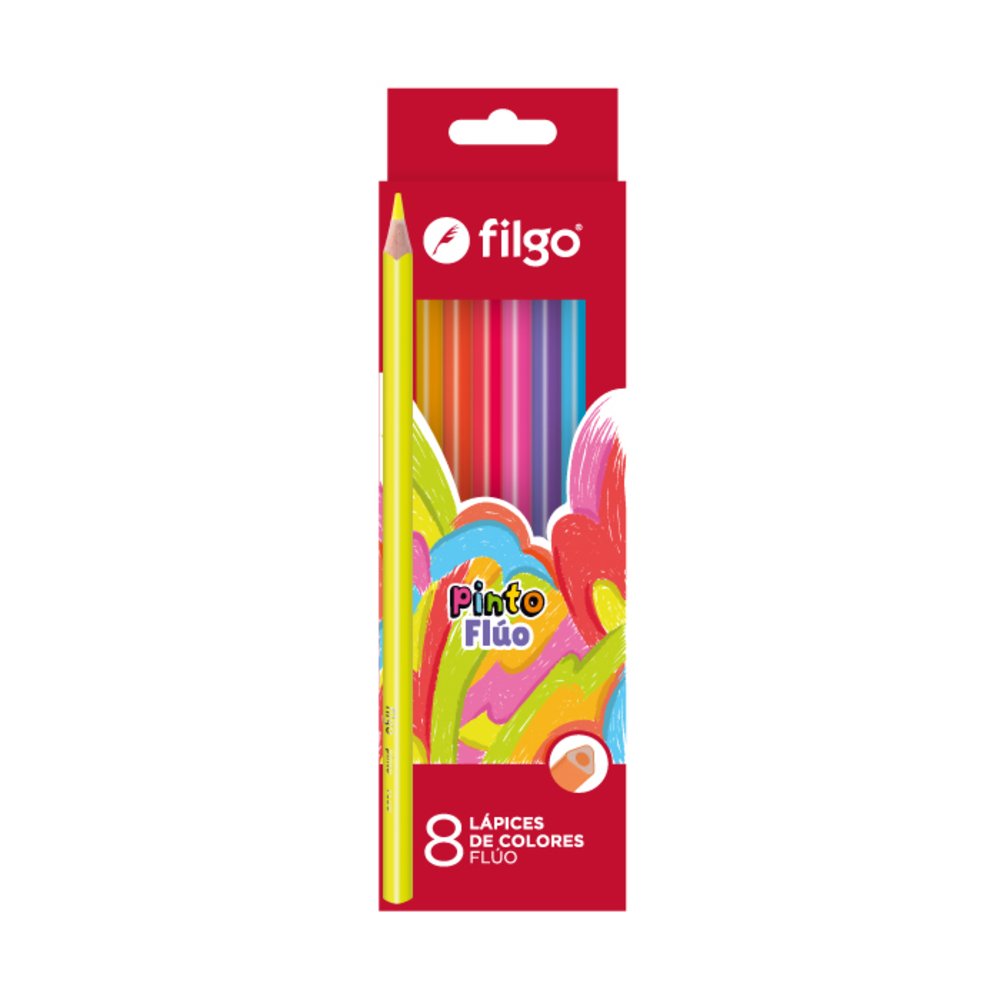 Lápiz de color Pinto Fluo x8 Filgo