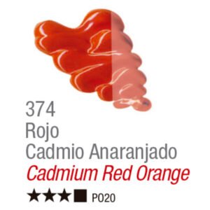 Oleo Acrilex x20ml 374 Rojo Cadmio Anaranjado
