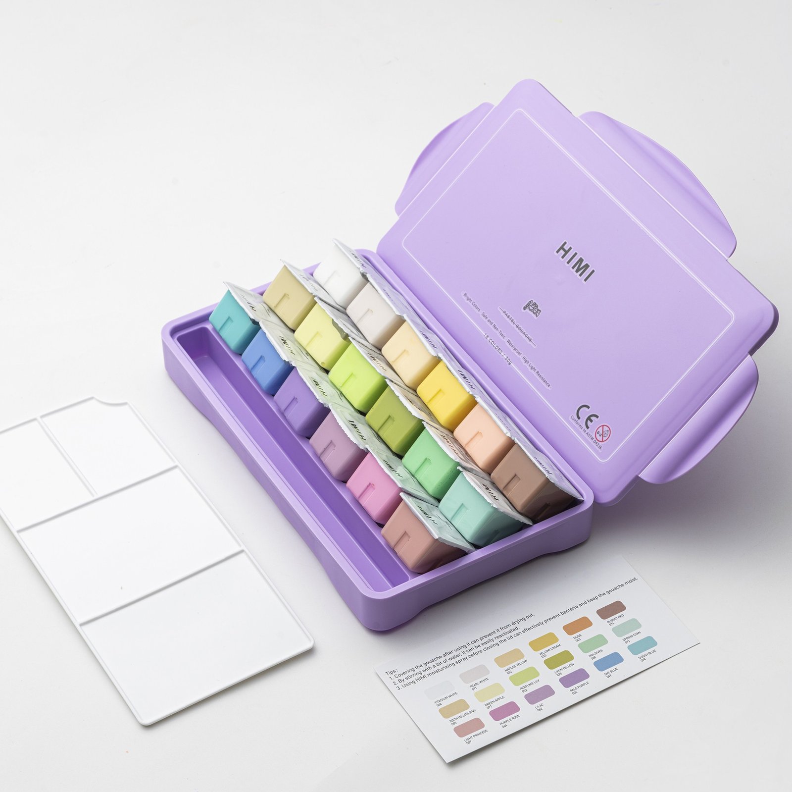 Set Gouache HIMI x18 colores de 30gr Pastel - Imagen 2