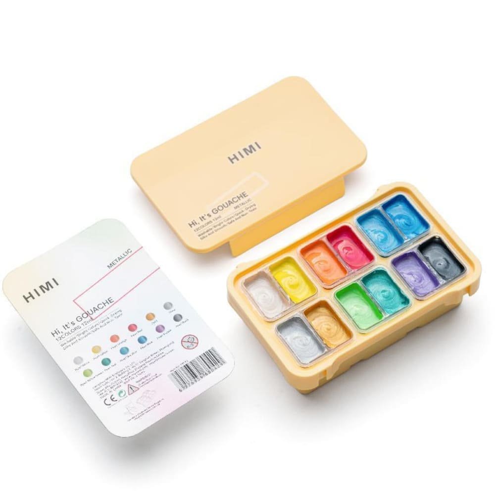 Set Gouache HIMI x12 colores de 12gr Metalizados - Imagen 6