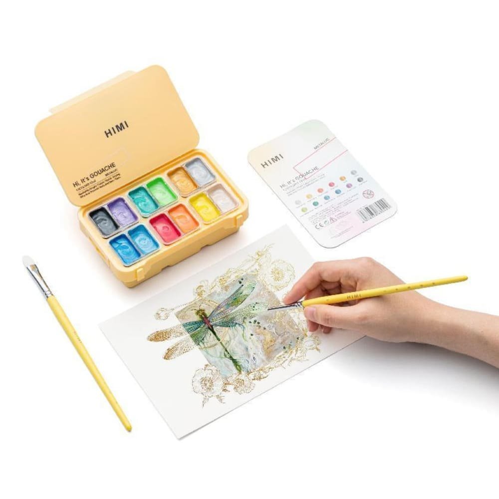 Set Gouache HIMI x12 colores de 12gr Metalizados - Imagen 4
