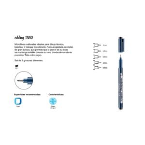 Estilografo descartable Edding set x5