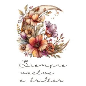 LAMINA TEXTIL TERMOT(42) A4 LUNA CON FLORES