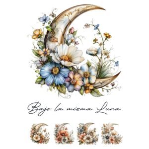 LAMINA TEXTIL TERMOT(43) A4 LUNA CON FLORES