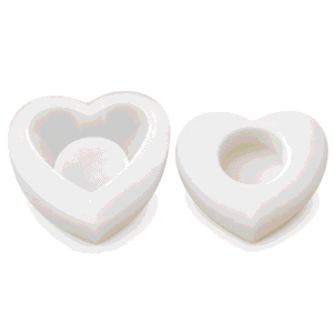 MOLDE RESINA(G63-006C7)PORTA VELA CORAZON 10*9*3CM
